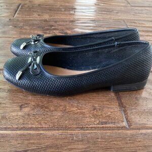 Nautica Classic Woven Ballet Flat Loafer Black Bow Sz 8 Classic Workwear